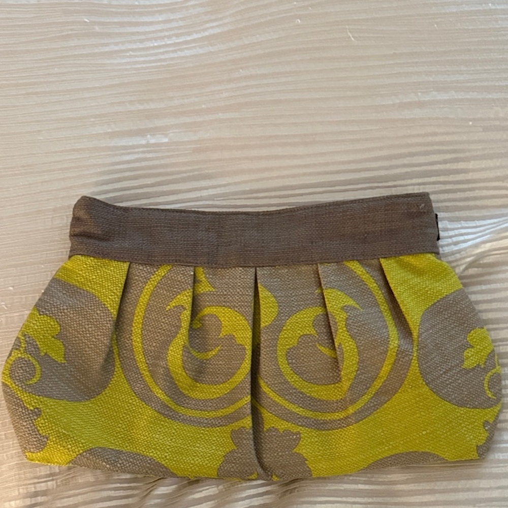 Yellow and Gray Patterned Clutch Lisa Lill